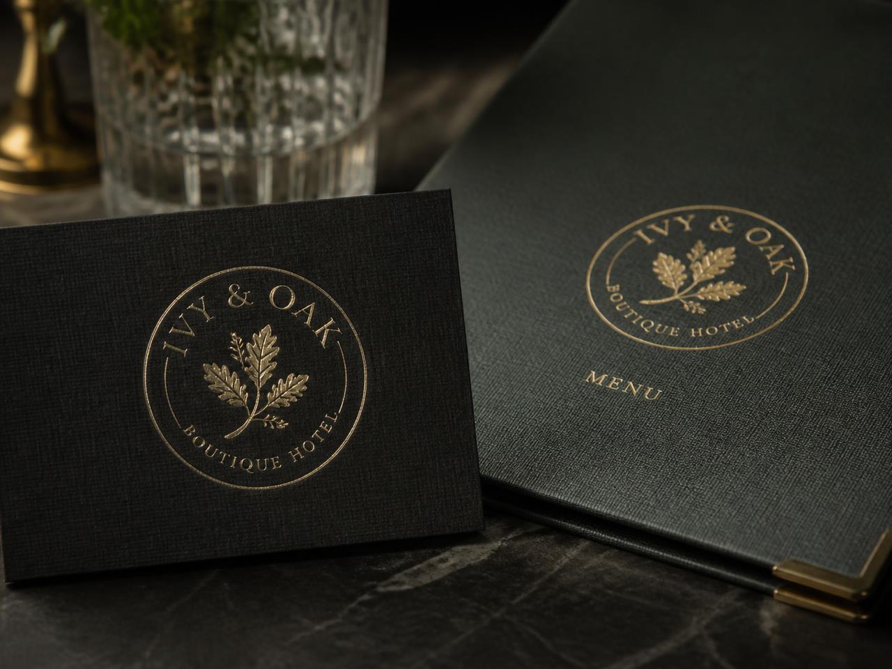 Emblem logo concept for a hospitality group — Logo Design work presented by Gynex Technology