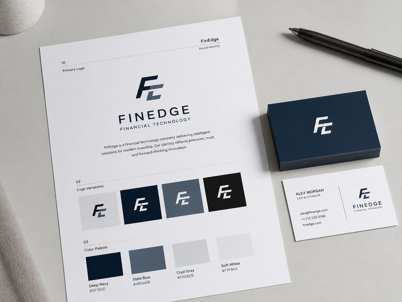 Monogram logo concept for a fintech platform — Logo Design work presented by Gynex Technology