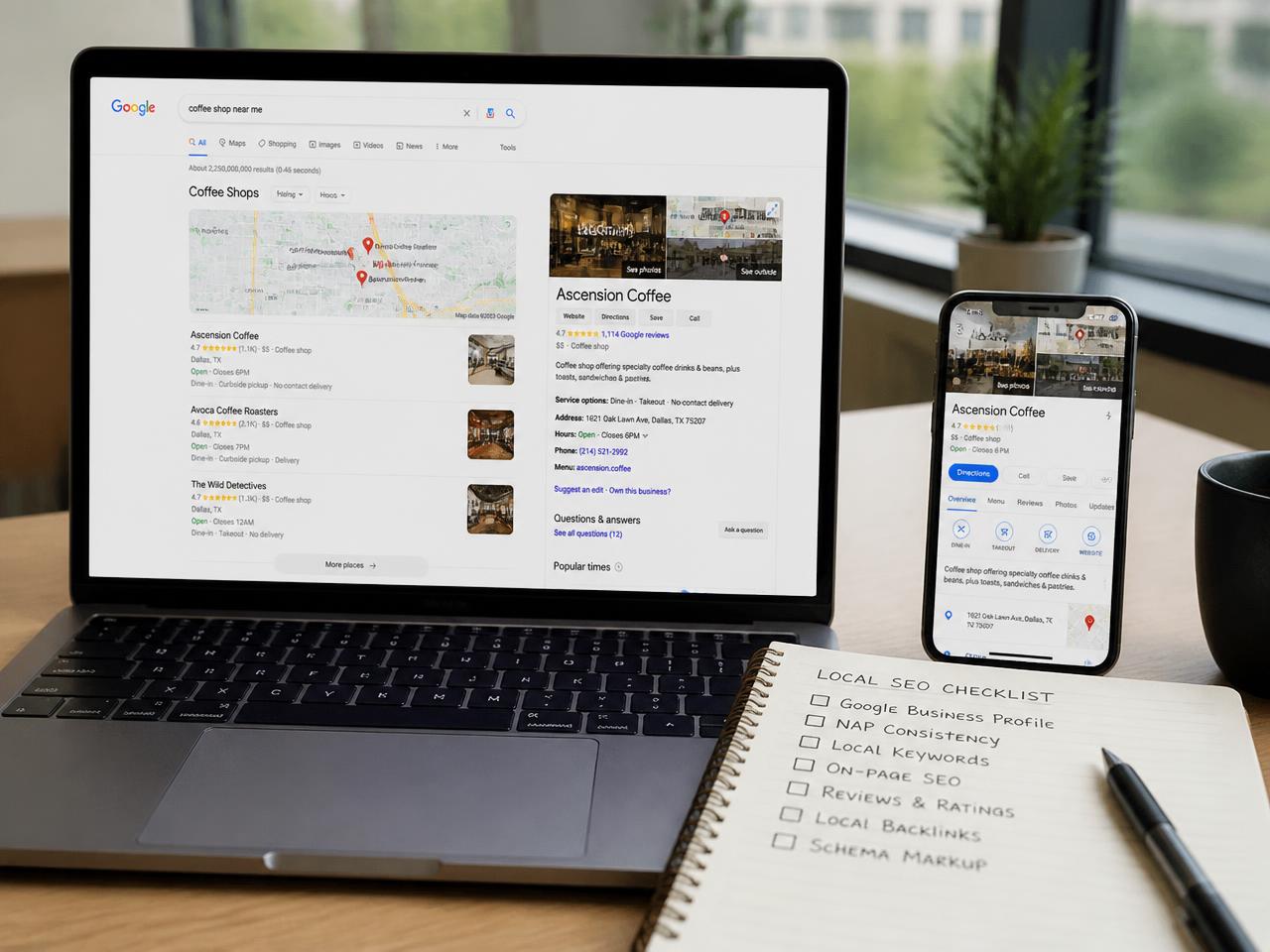 Local SEO visibility framework — SEO work presented by Gynex Technology