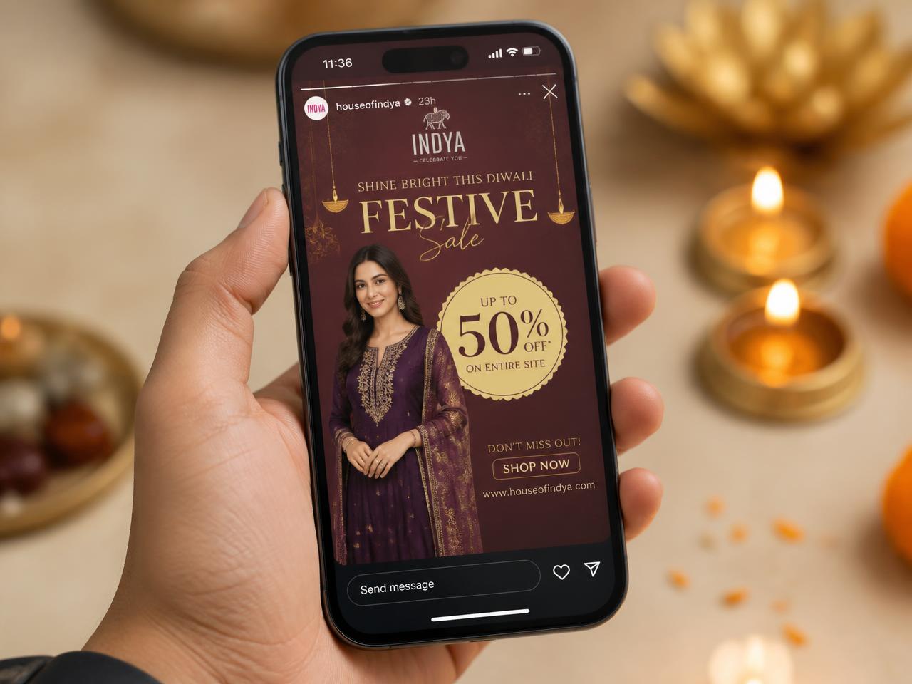 Festive campaign social set — Social Media work presented by Gynex Technology
